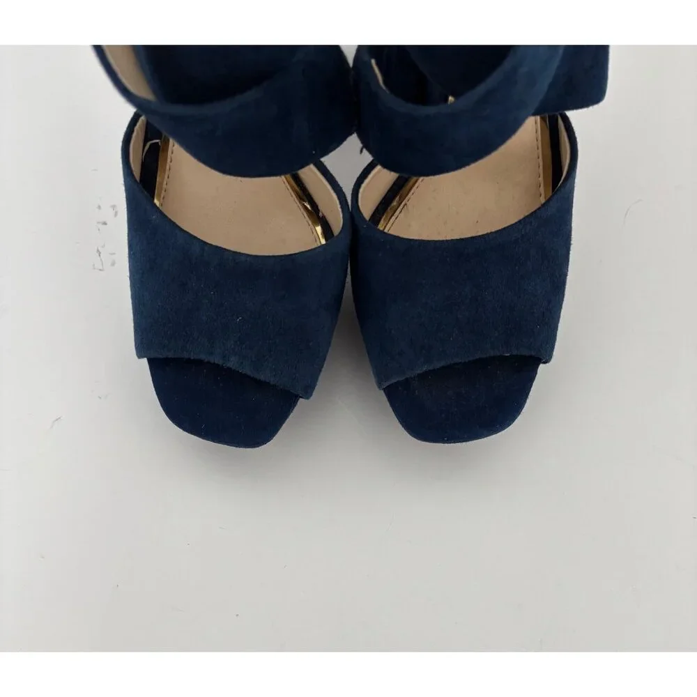 Jessica Simpson Heels 51/2 Suede Platform Chunky Block Y2K Night Out Studio 54 - Picture 3 of 15